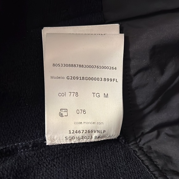 Moncler men’s logo monogram print zip up hoodie jacket NEW - Picture 10 of 11